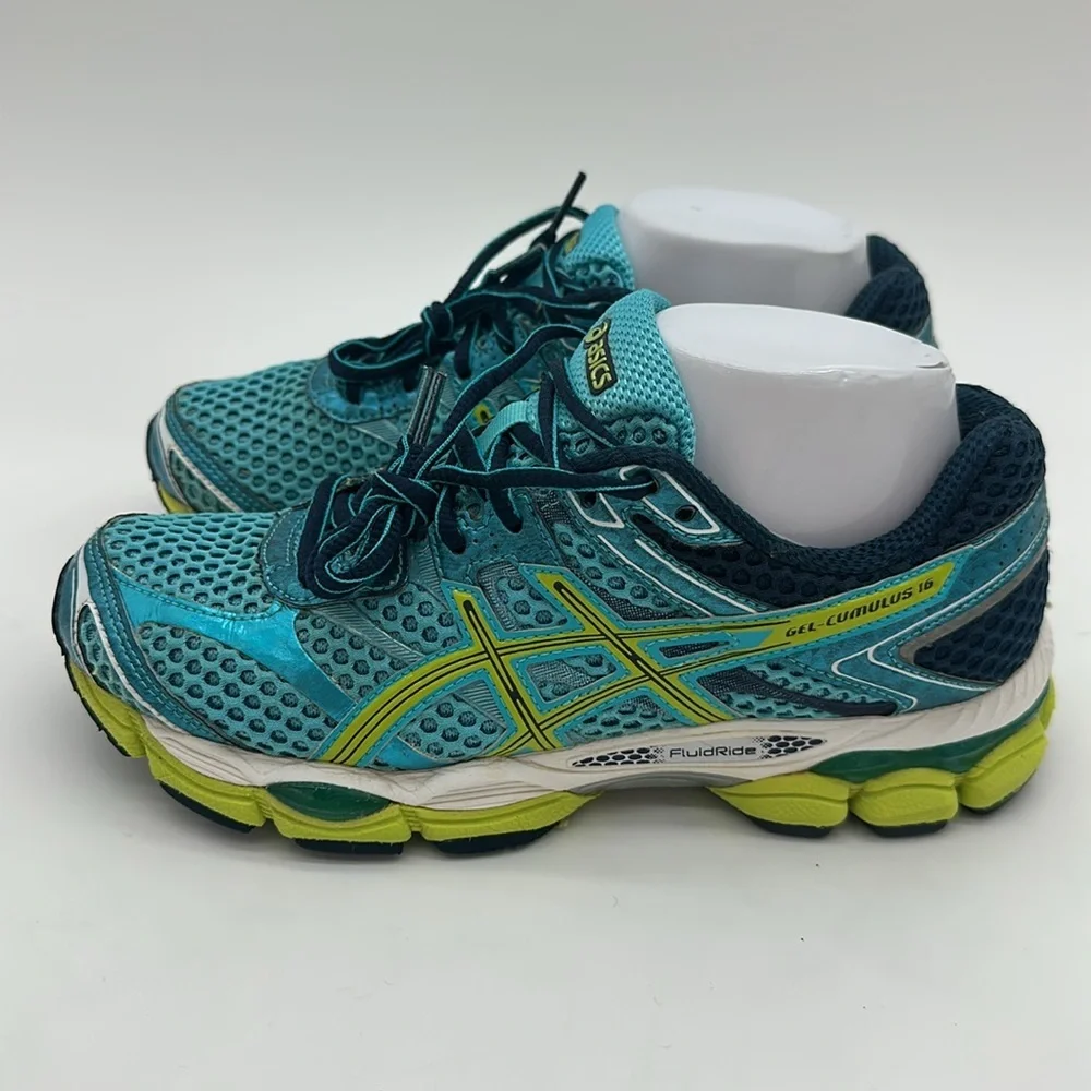 Asics Gel-Cumulus 16 Women's Shoes Athletic Walking Running Gym Blue Green Size7